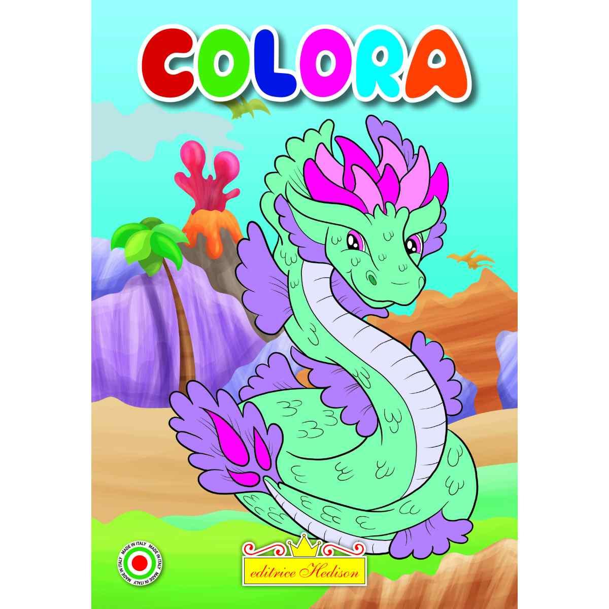 Minicolor 15x21 cm libro da colorare cavaliere e dragone