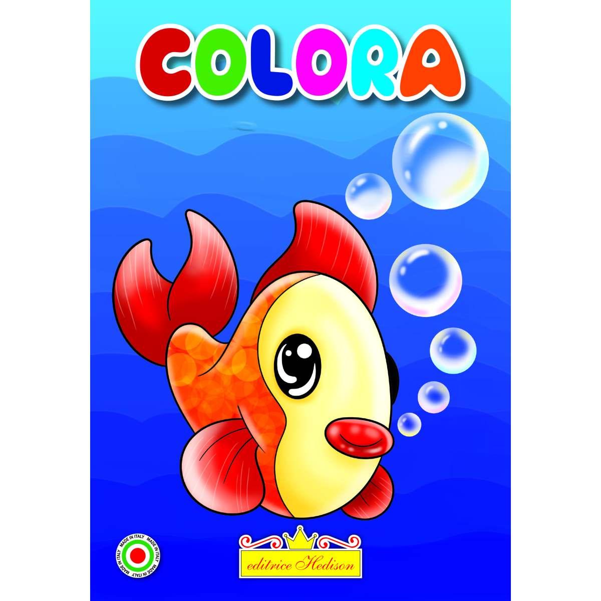 Minicolor 15x21 cm libro da colorare pesce