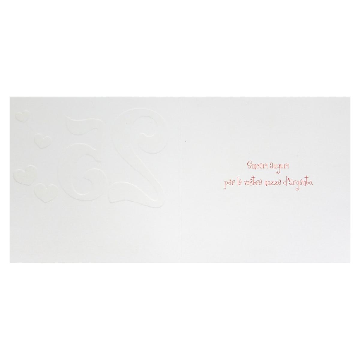 Biglietti auguri 25esimo anniversario 16x16 cm