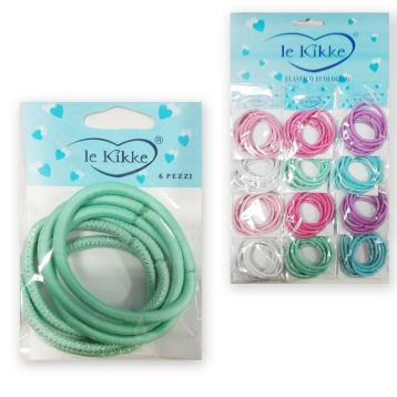Elastico glitterato colori pastello su card 12 buste da 6pz