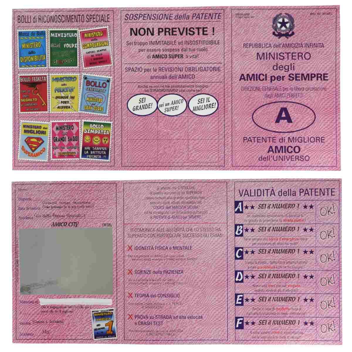 Biglietto + busta opatente con specchio ''amico''