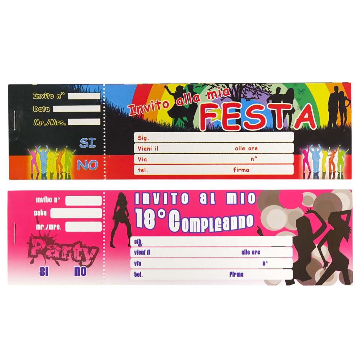 Carnet inviti compleanno assortiti