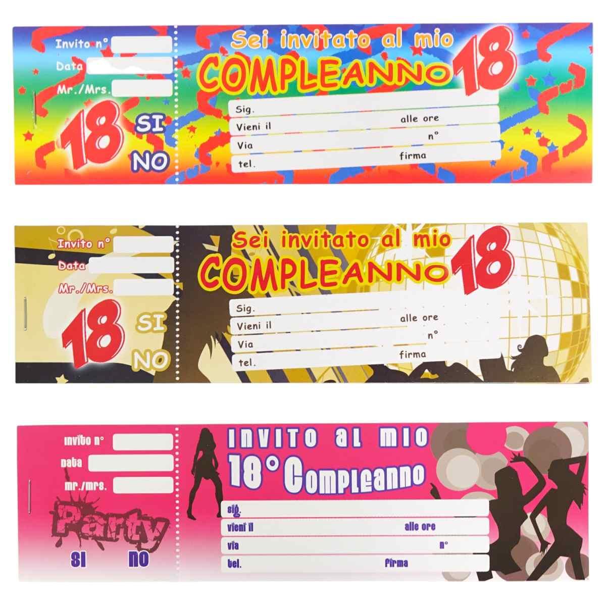 Carnet inviti compleanno assortiti