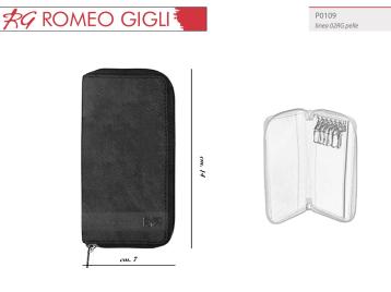 Portachiavi in pelle a gancio uomo romeo gigli nero