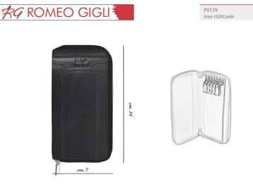 Portachiavi in pelle a gancio uomo romeo gigli nero
