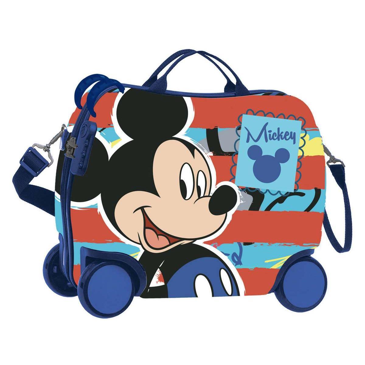 Trolley da viaggio cavalcabile 4 ruote Mickey Mouse