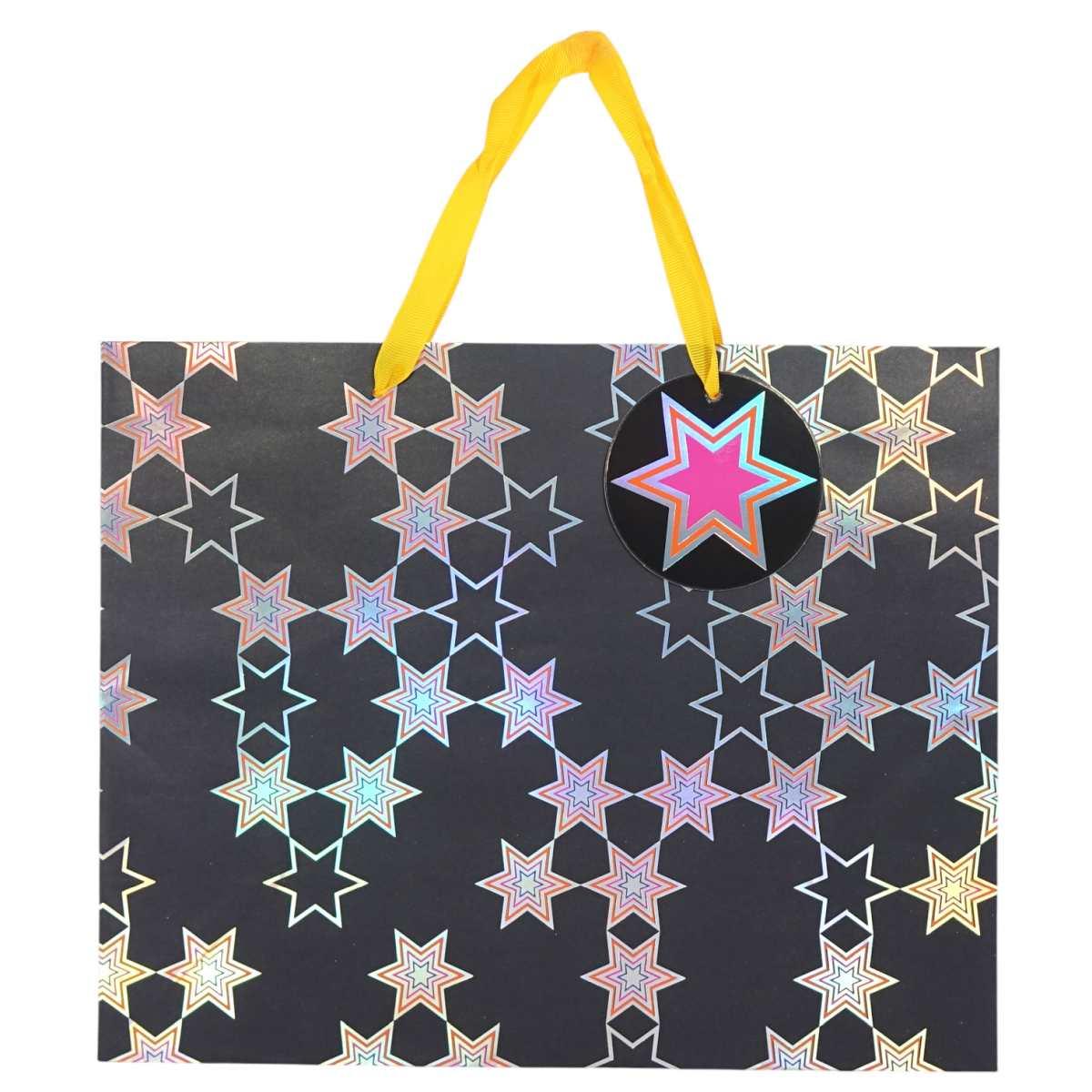 Busta regalo in carta fantasia stelle olografiche