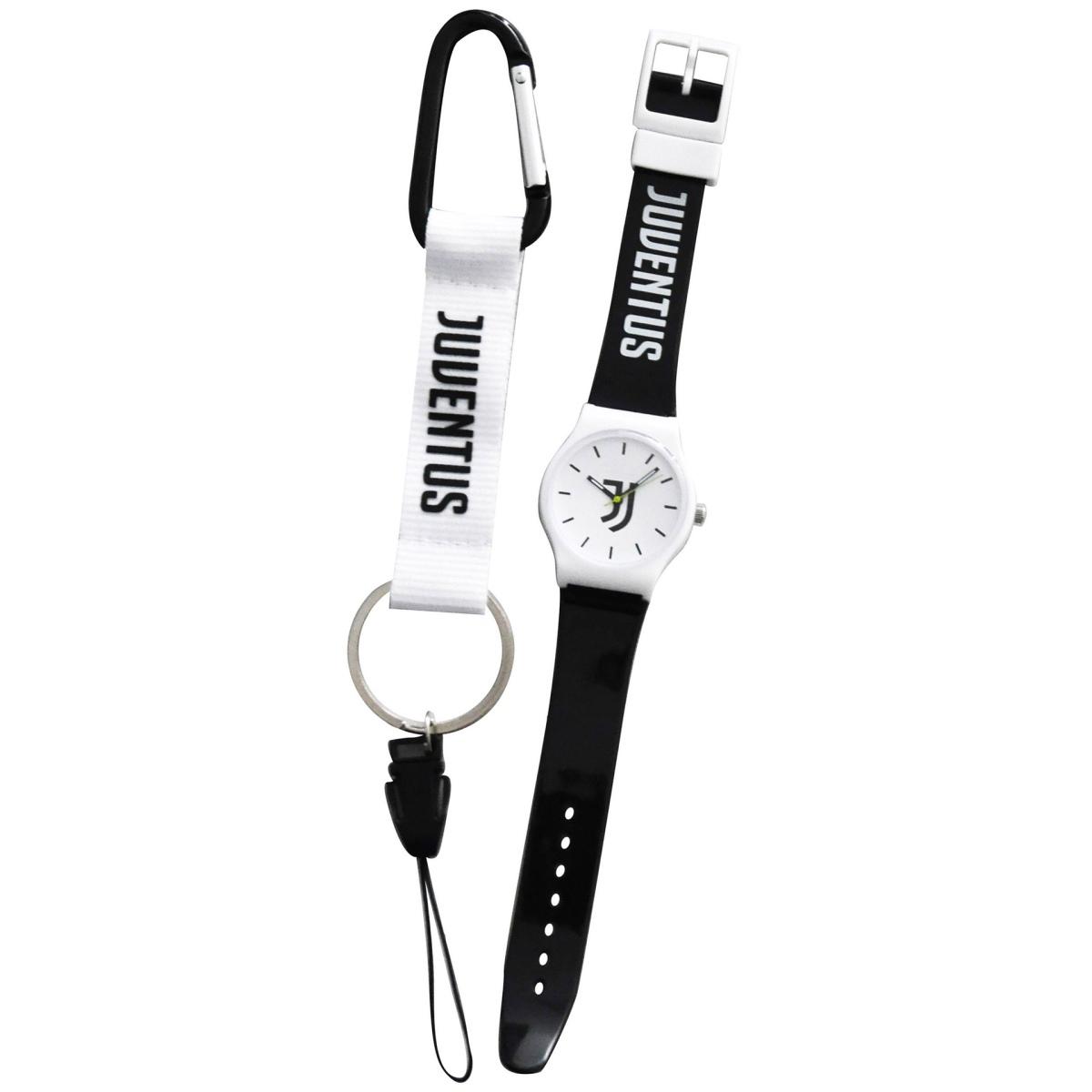 Confezione regalo orologio da polso e portachiavi con moschettone ufficiale Juventus