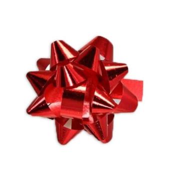 1000 coccarde adesive metallizzate colore rosso 10 mm.