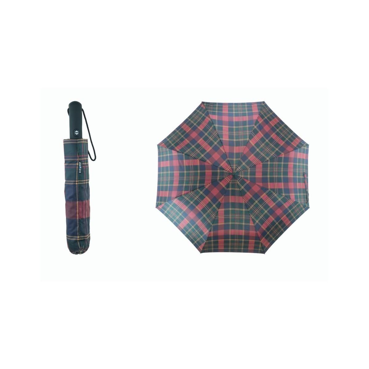 Ombrello golf open-close fantasia scozzese antivento Blue Drop