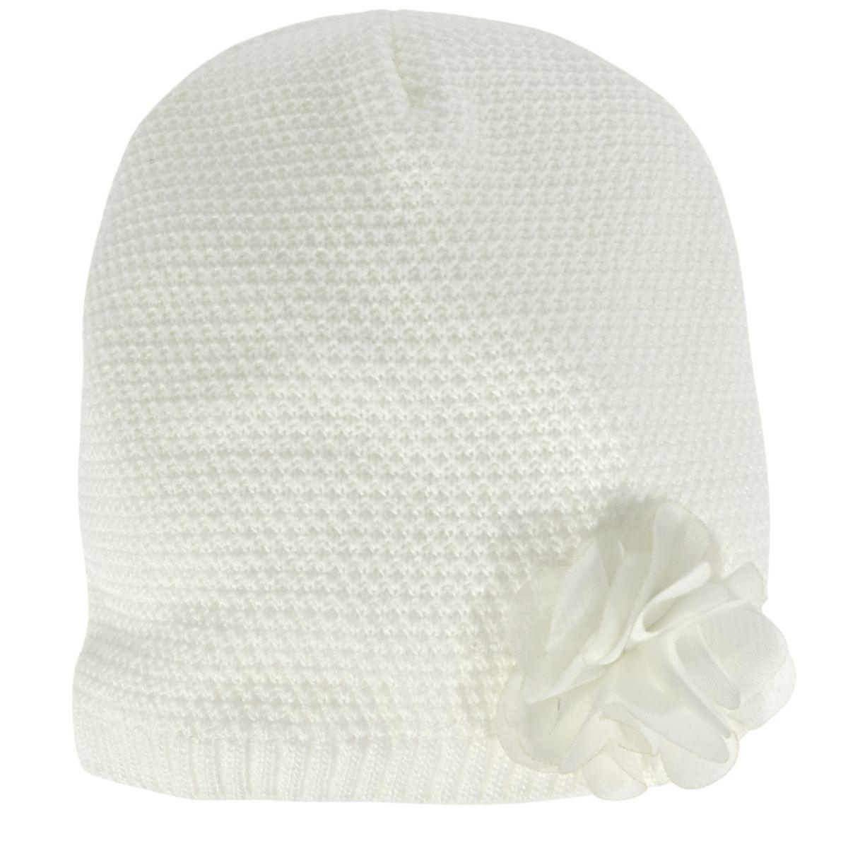 Cappellino bimba in lana con rosellina
