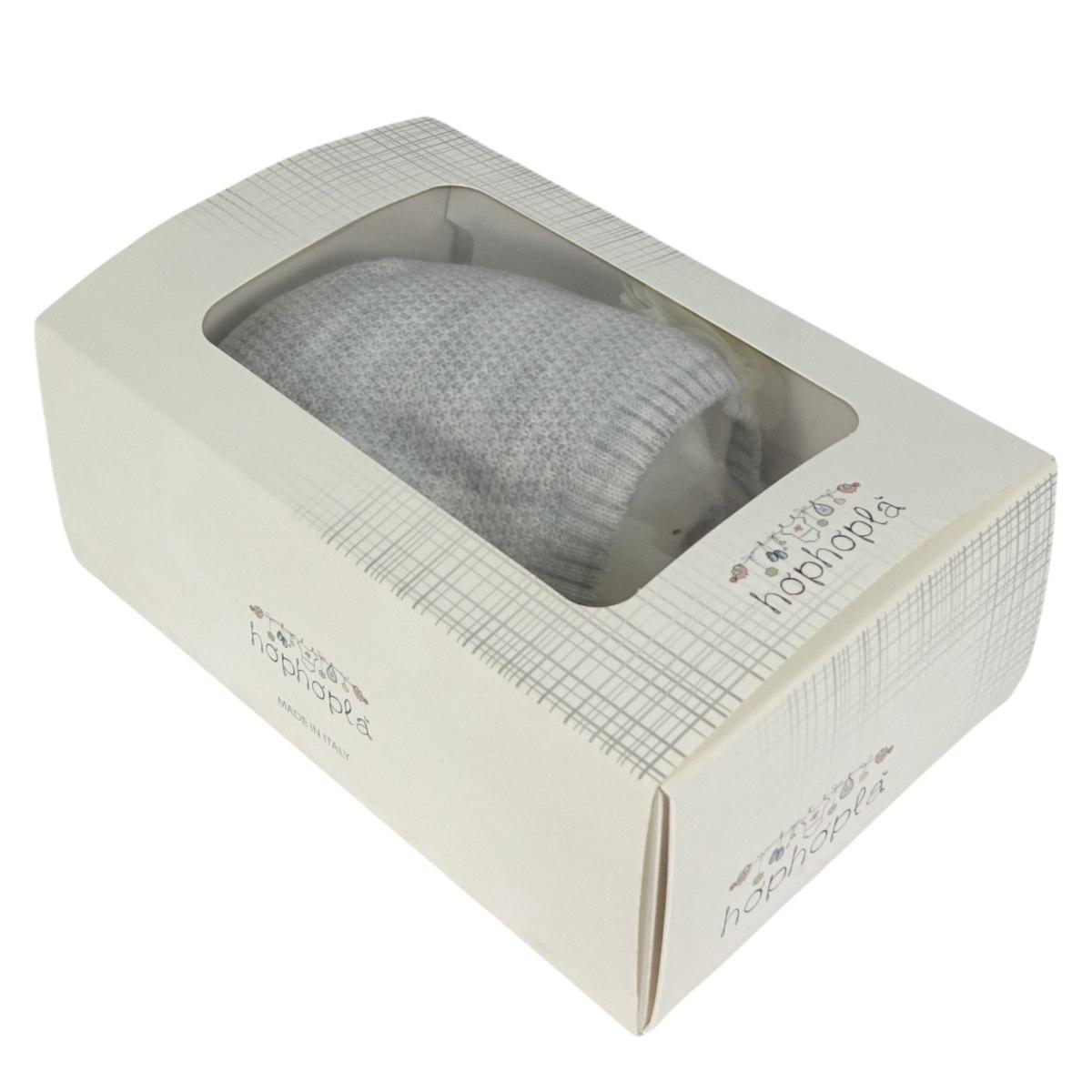 Cappellino bimba in lana con rosellina