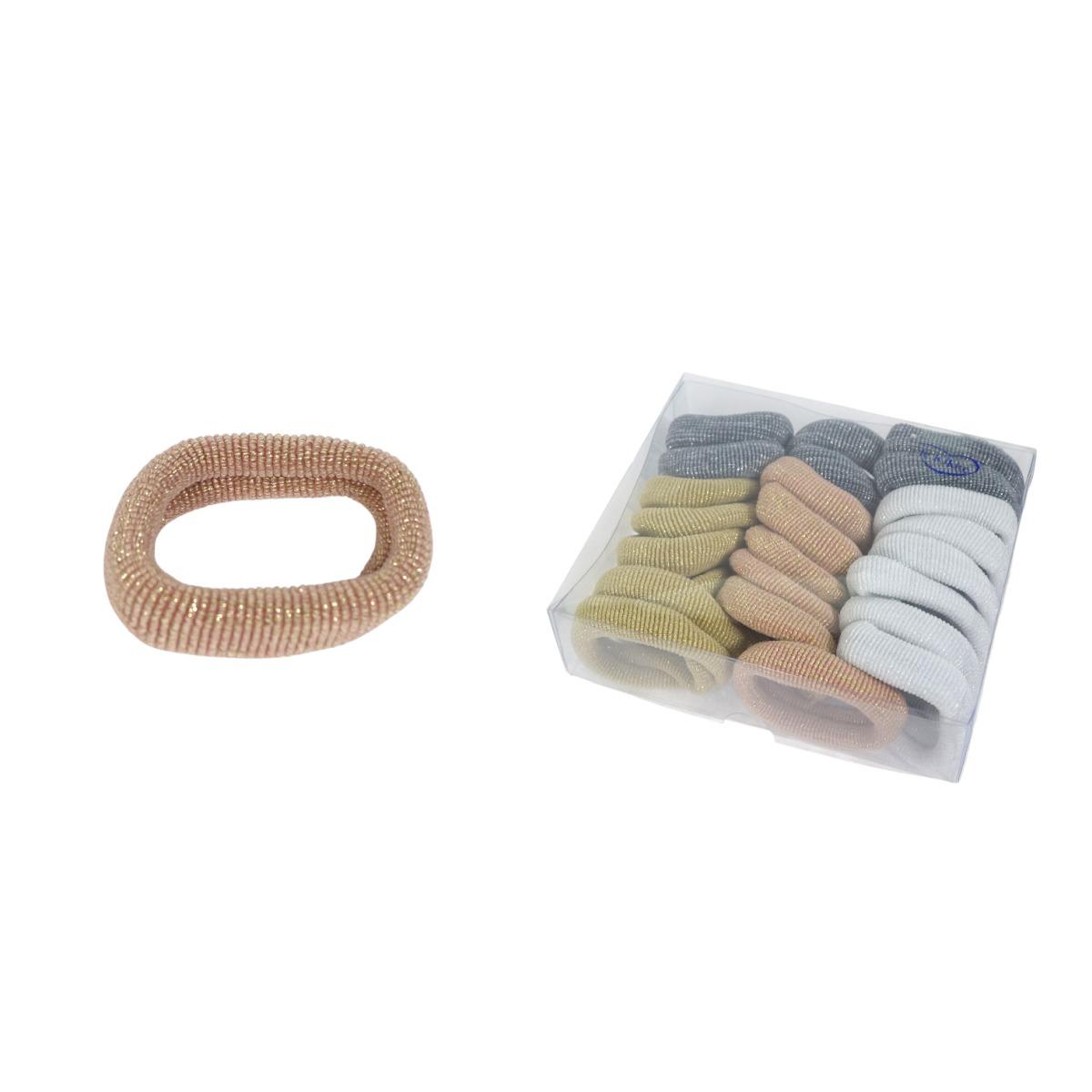 Fermacoda glitterato in box da 24 pezzi colori assortiti