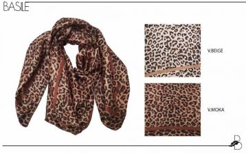 Foulard stampa leopard 100% poliestere - basile -