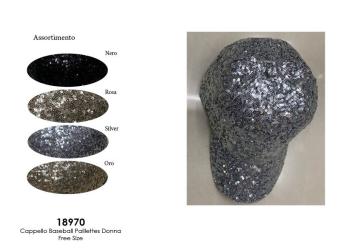 Cappello baseball paillettes donna charro