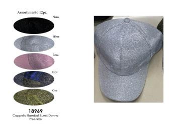 Cappello baseball lurex donna charro