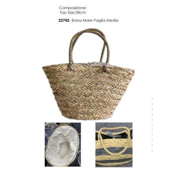 Borsa in Seagrass con tessuto in cotone interno