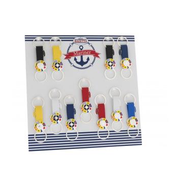 Expokit 1x12 portachiavi bandiere marine con nastro in pelle