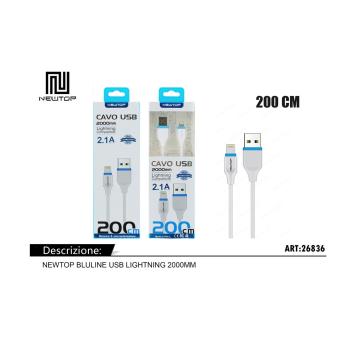 Newtop cu09 bluline usb lightning 2000mm
