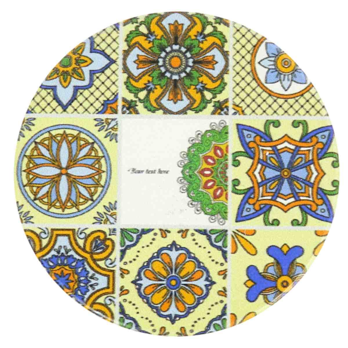 Magnete tondo fantasia maiolica