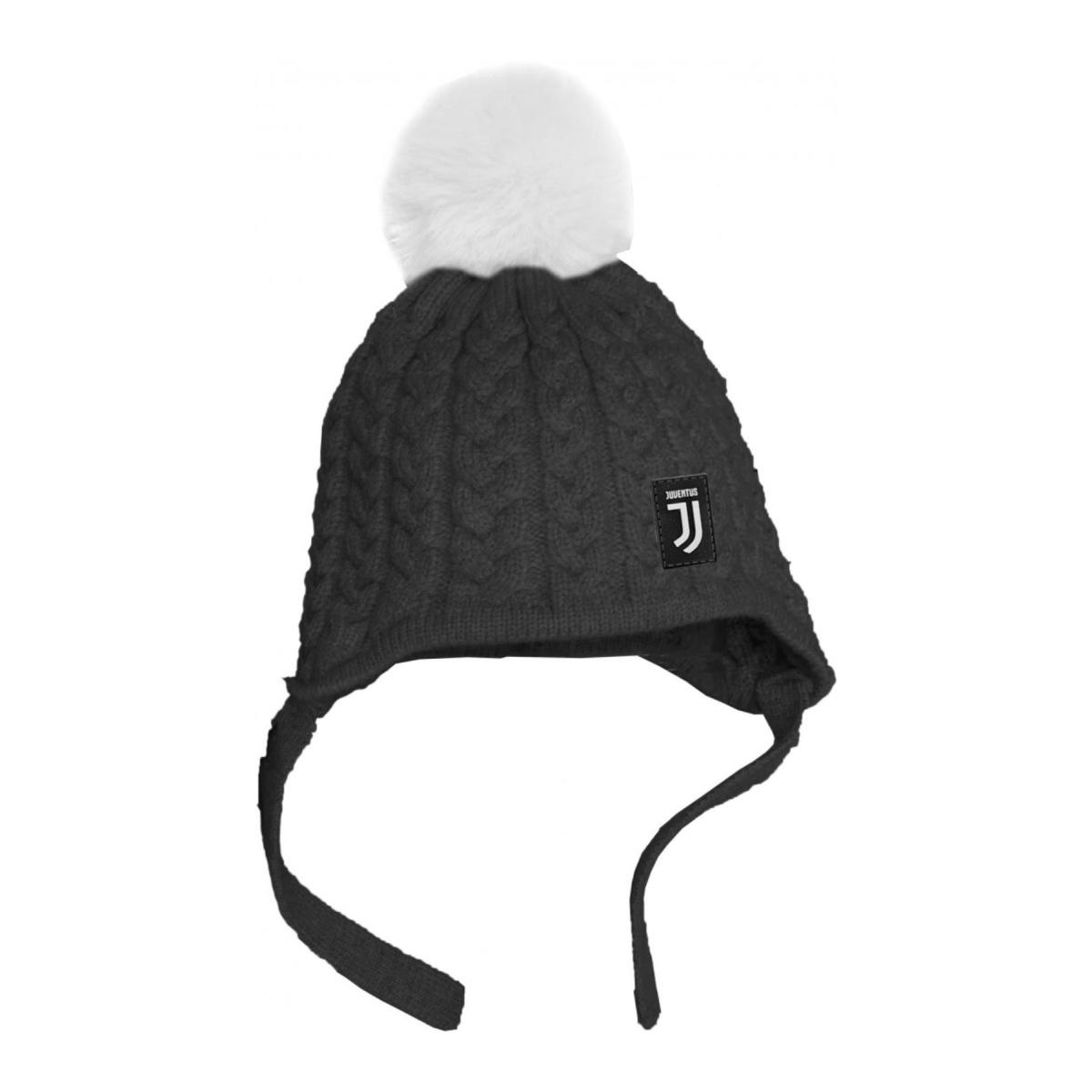 Cappello ponpon trecce baby juventus