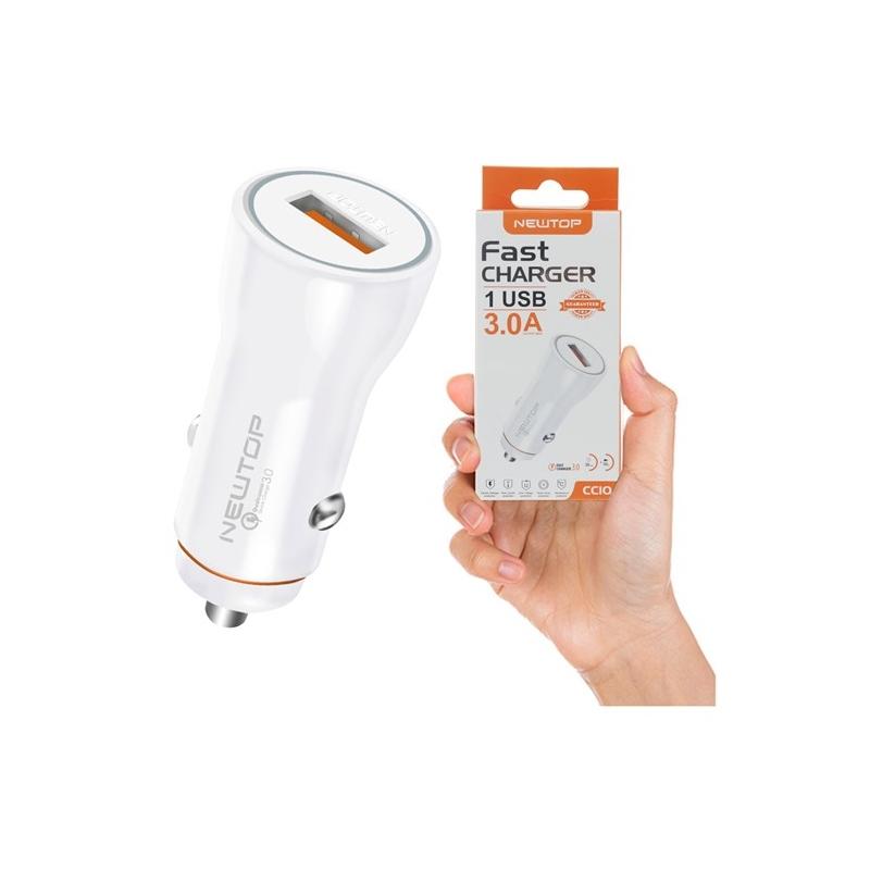 Newtop cc10 small blister fast car charger 3a 1usb