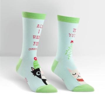 Calze regalo donna al polpaccio tutto quello che voglio per natale - sock it to me