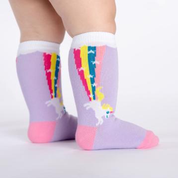 Calze regalo neonato al ginocchio esplosione d'arcobaleno - sock it to me