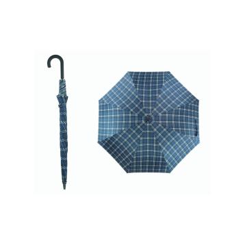 Ombrello golf apertura automatica fantasia scozzese in poliestere antivento Blue Drop