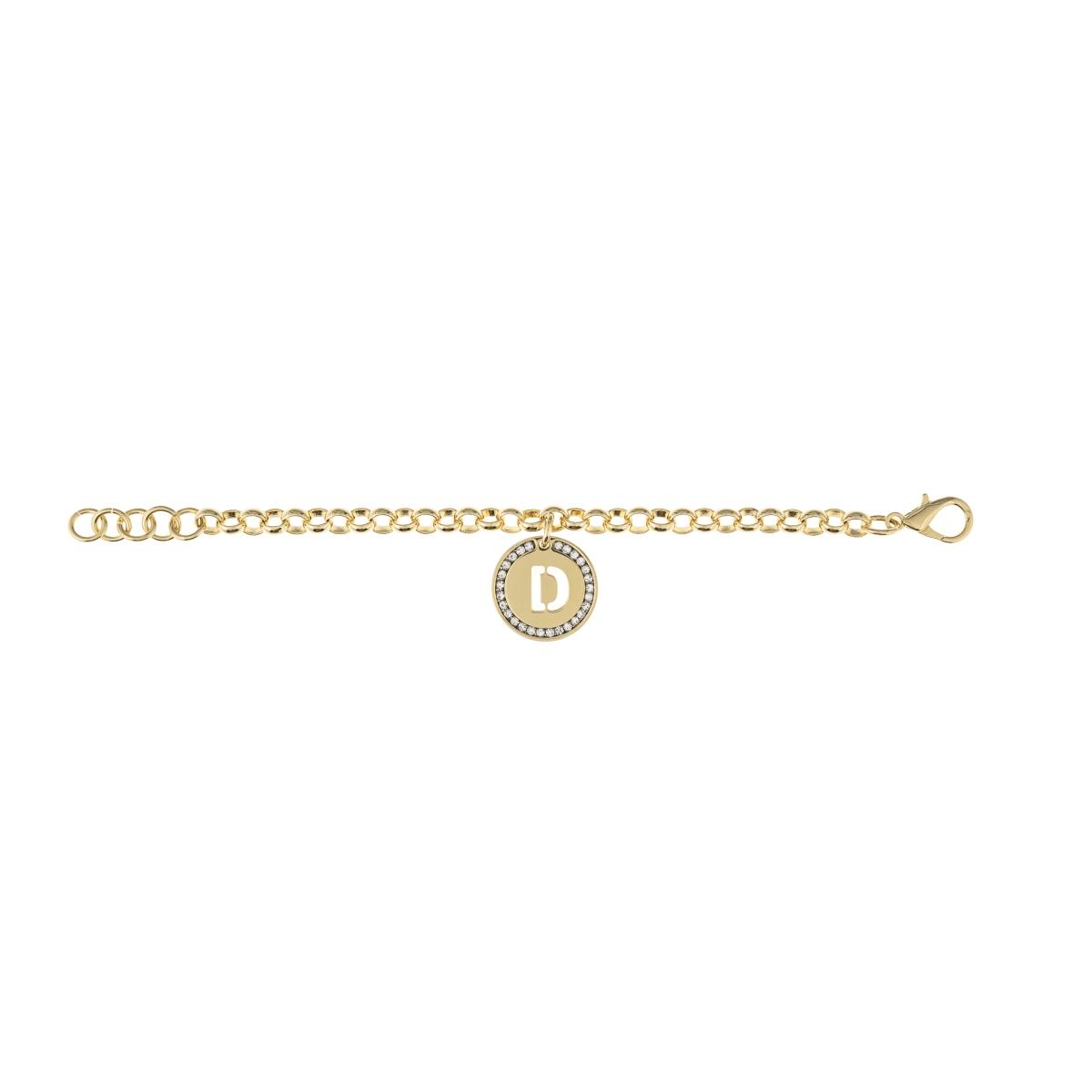 Bracciale lettere punto g in acciaio e zirconi