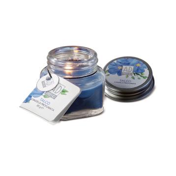 Candela profumata in barattolo di vetro con coperchio d. 5,5x5,5 cm