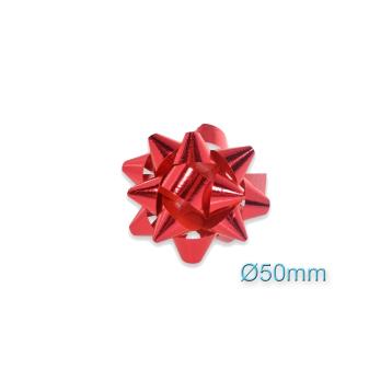 Coccarde adesive metallizzate colore rosso 10 mm.
