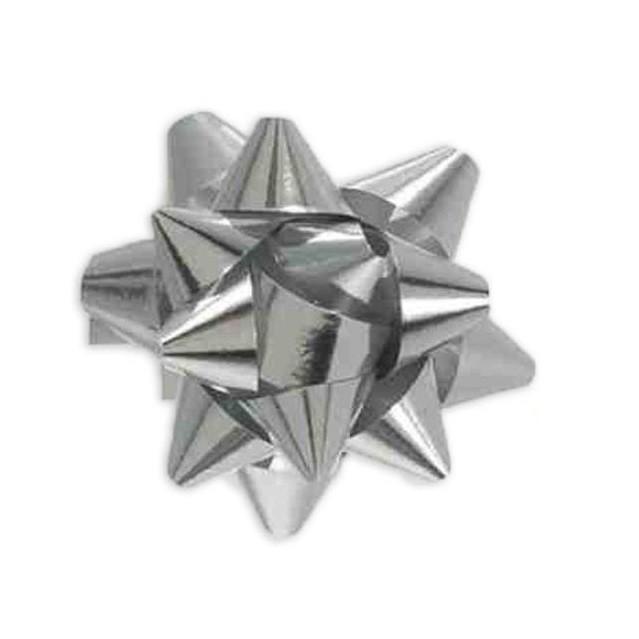 1000 Coccarde adesive metallizzate colore argento10 mm.