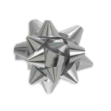 1000 coccarde adesive metallizzate colore argento10 mm.