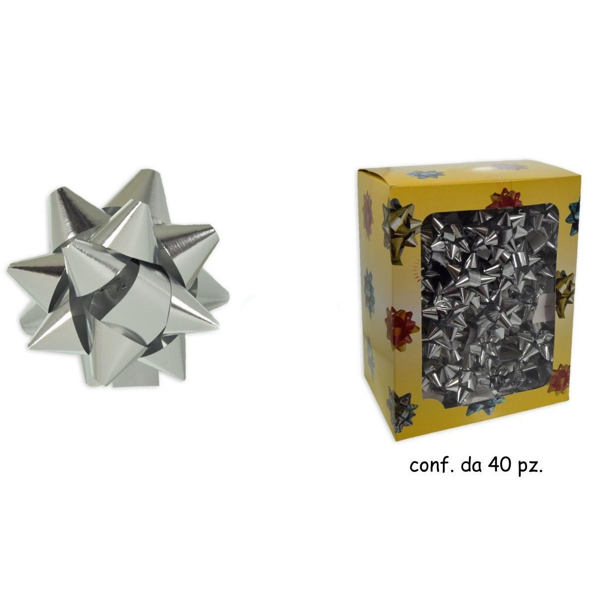Coccarde adesive metallizzate argento 19 mm