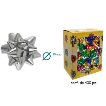 Coccarde adesive metallizzate assortite 6,5 mm.