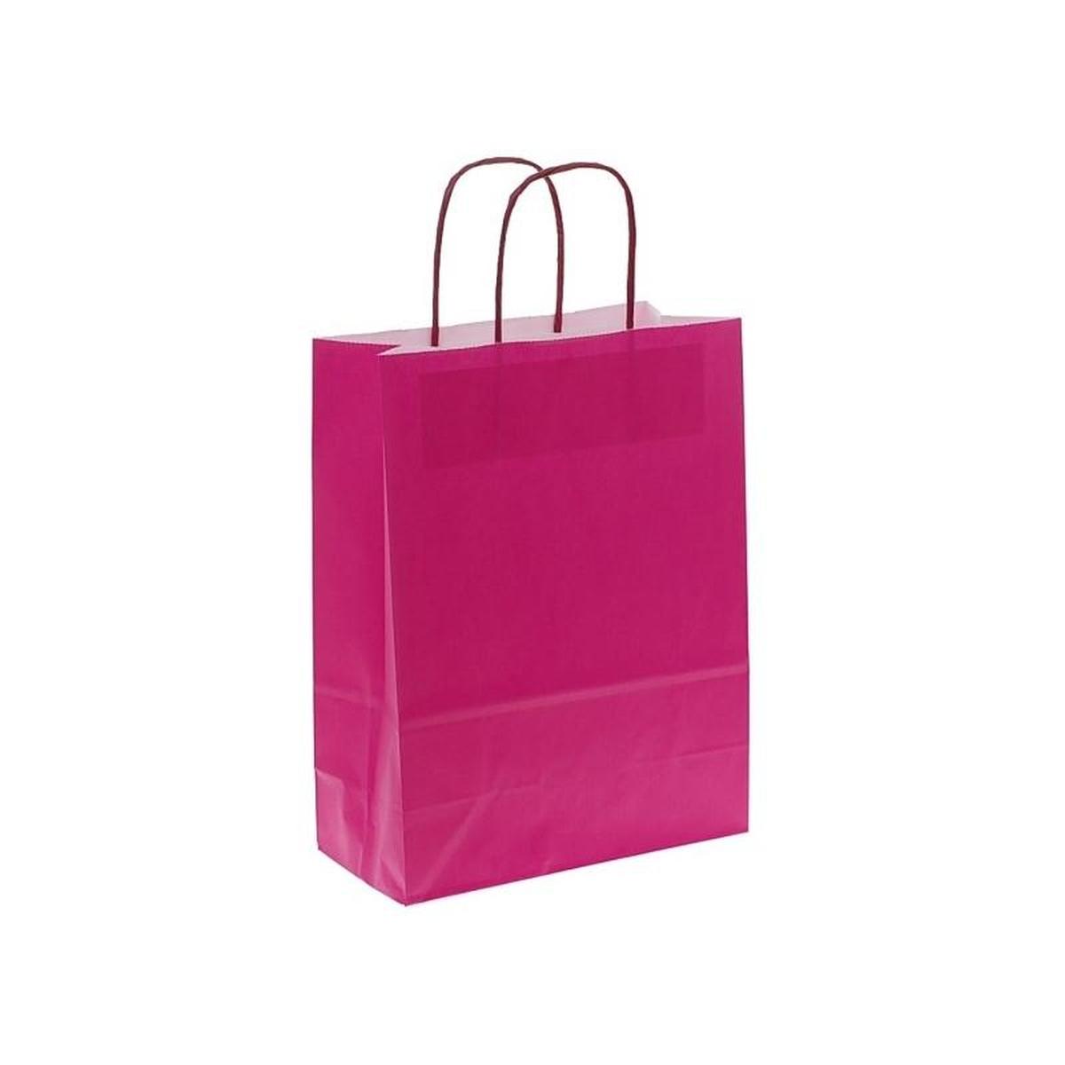 Shopper in carta h.24 x l.18 x p.8 cm colore fucsia