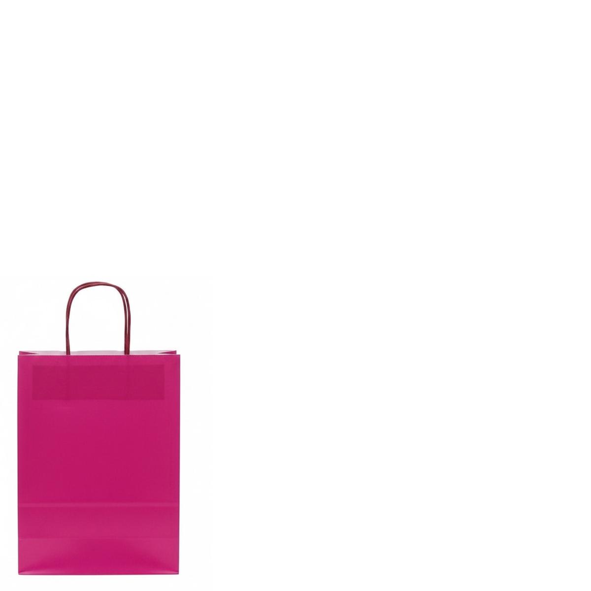 Shopper in carta h.24 x l.18 x p.8 cm colore fucsia