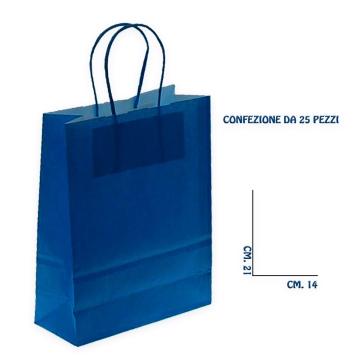 Shoppers carta colore blu elettrico H21,5 X L14 X P8,5 cm.