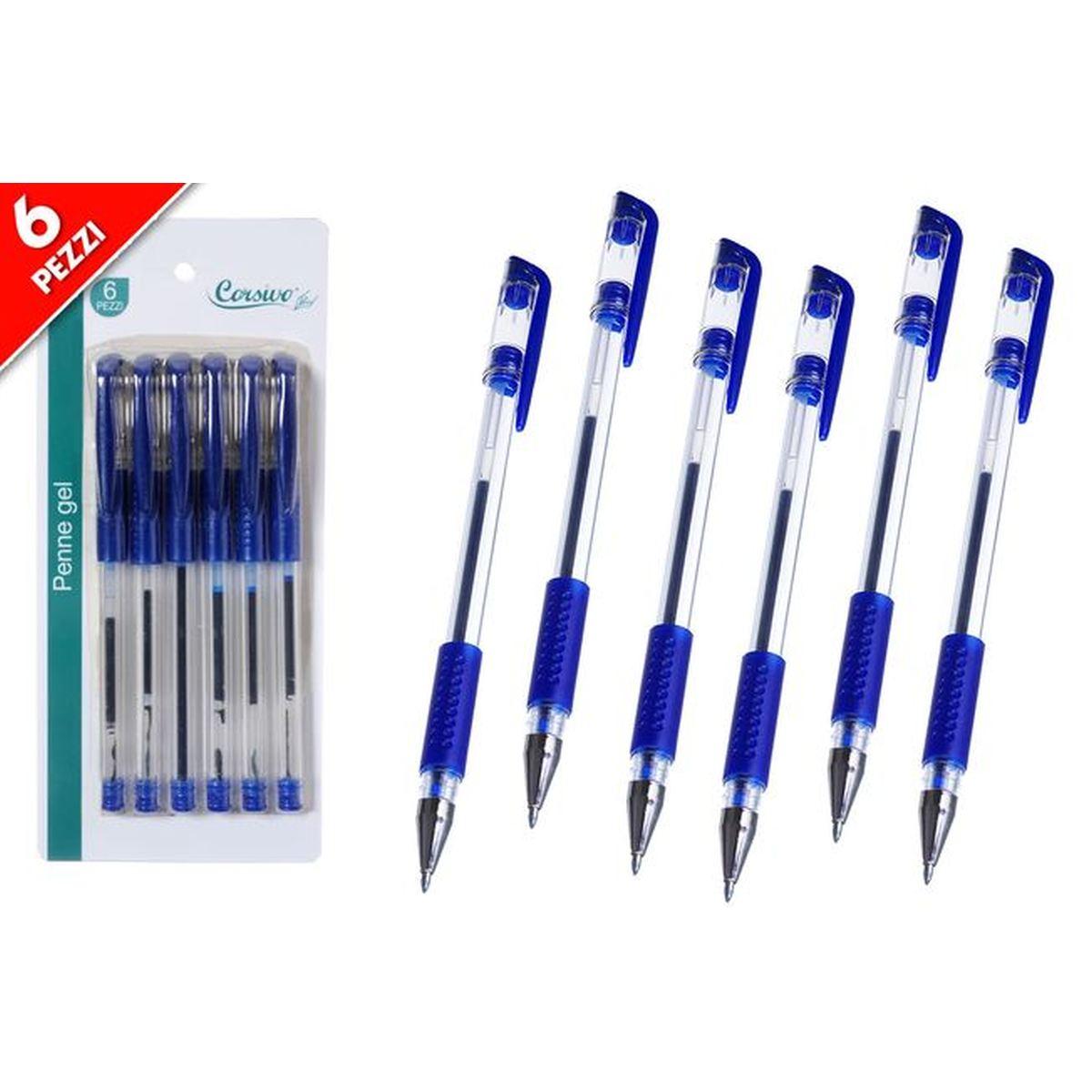Set 6 penne gel blu