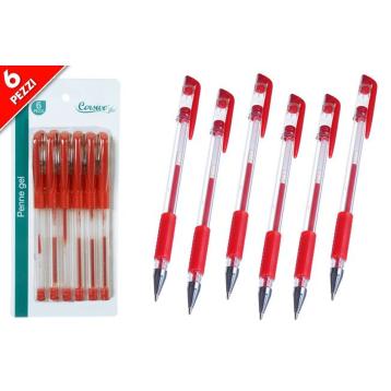 Set 6 penne gel rosse