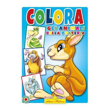 Libro per bambini da colorare - gli animali della prateria