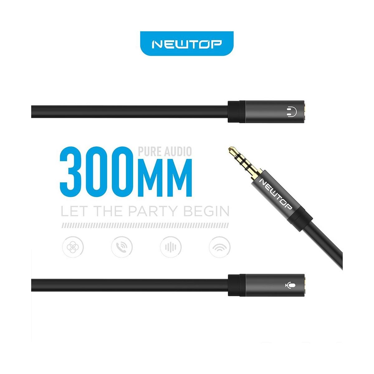 Newtop ad22 adattatore da jack audio 3.5mm m 4 pin a 3.5 f microfono + 3.5 f audio