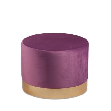 Pouf in velluto trent viola d.48xh.35 cm