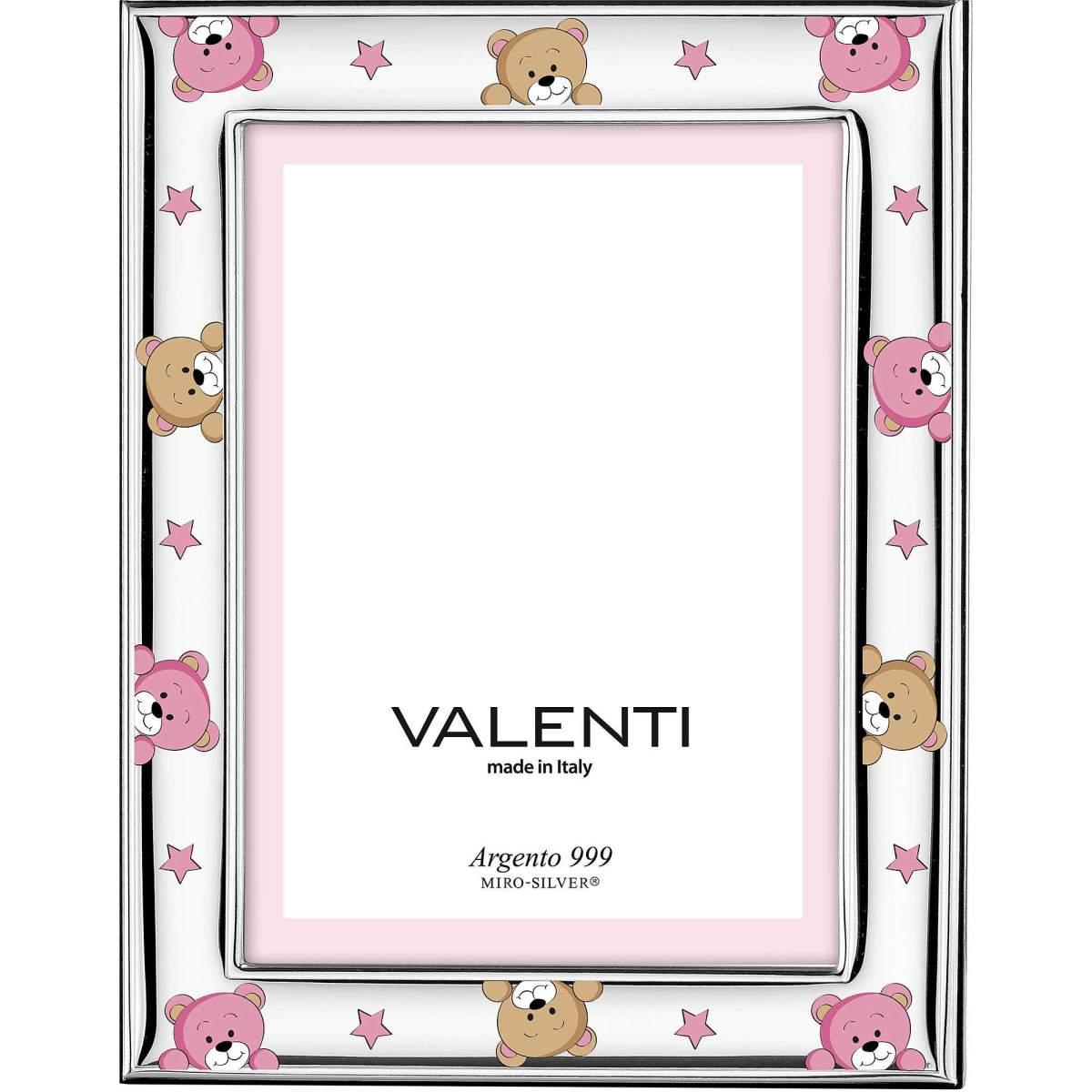 Cornice bimbo 9 x 13 cm orsetto rosa Valenti