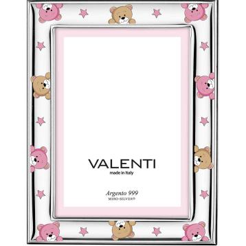 Cornice bimbo 9 x 13 cm orsetto rosa Valenti