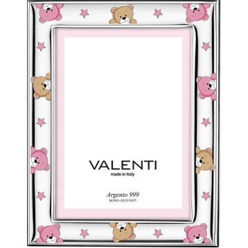 Cornice bimbo 9 x 13 cm orsetto rosa valenti