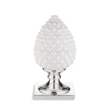 Pigna bianca base argento altezza 19 cm valenti
