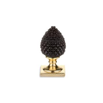 Pigna nera base oro h 19 cm