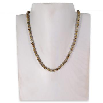 Collana con vere pietre dure e rondella in acciaio